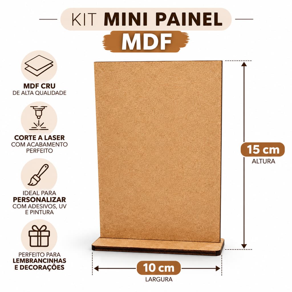 Kit 10 Mini Painel MDF Porta Foto Lembrancinha Festa Totem
