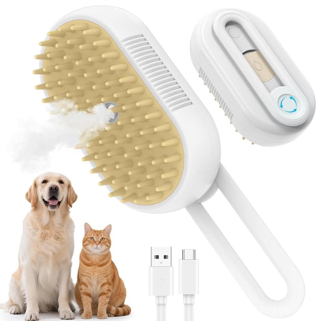 Escova a Vapor 4 em 1 para Remover Pelos de Animais de Estimação, Escovas Recarregáveis para Gatos de Interior, Escova S