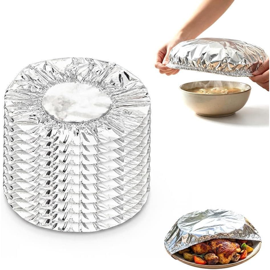 10/20/50 Tampa reutilizável para alimentos em folha de alumínio, boa elasticidade, resistente ao calor, adequada para ar