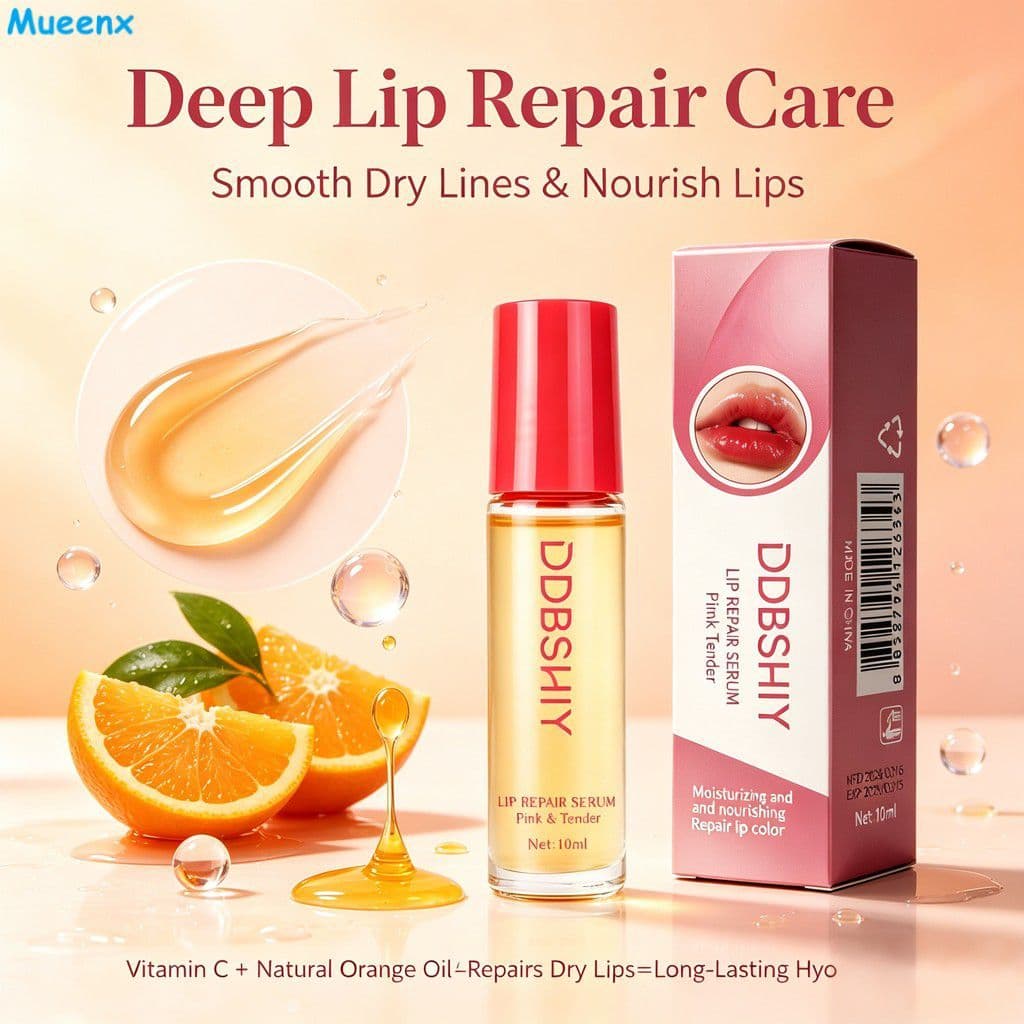 Máscara labial com óleos essenciais que muda de cor de forma sensível à temperatura. Redutor de linhas labiais