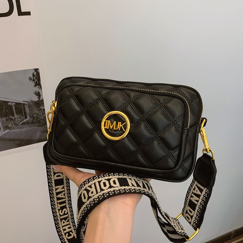 0425 Bolsa de Telefone Móvel Feminina de Moda, Novo Estilo, Alça Larga, Bolsa Casual de Ombro, Bolsa Transversal com Det
