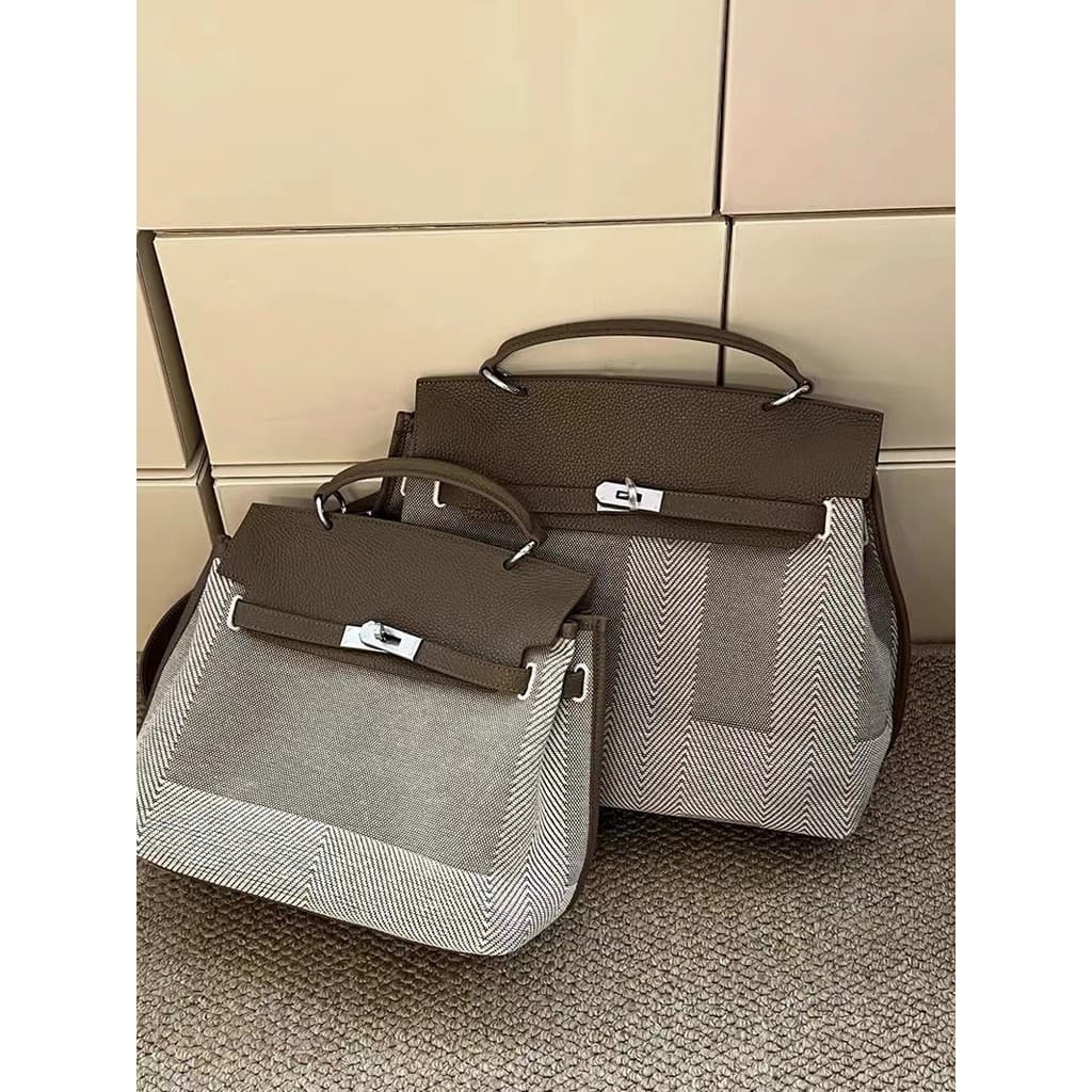 Elegante bolsa de couro retrô de grande capacidade com alça larga para o ombro RESB