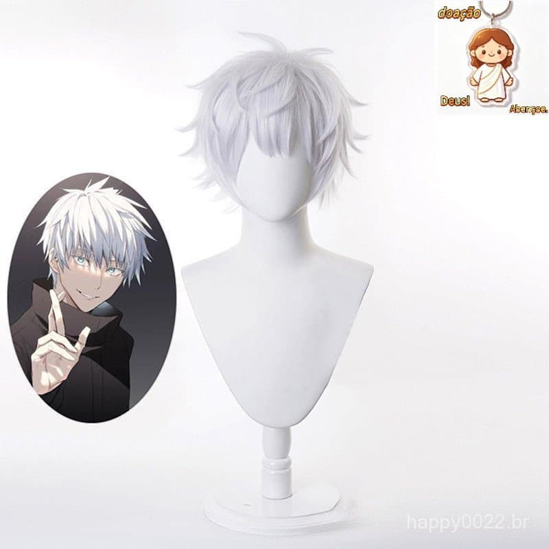 xiny Anime Jujutsu Kaisen Gojo Satoru Cosplay Perucas De Cabelo Curto Para Presente De Festa n