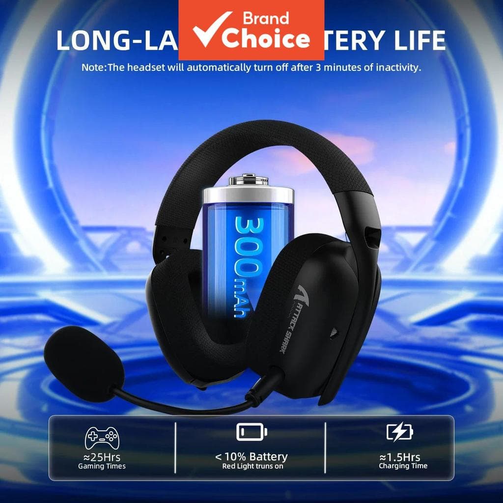 Fones de Ouvido Gamer Sem Fio ATTACK SHARK L80PRO: Ultra-Leves, Drivers 40mm, Baixa Latência, Bluetooth Tri-Modo, Fones