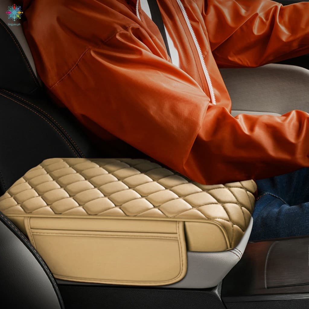 Almofada Universal De Apoio De Braço Para Carro Em Couro PU-Capa Antiderrapante Console Central Vários Veículos