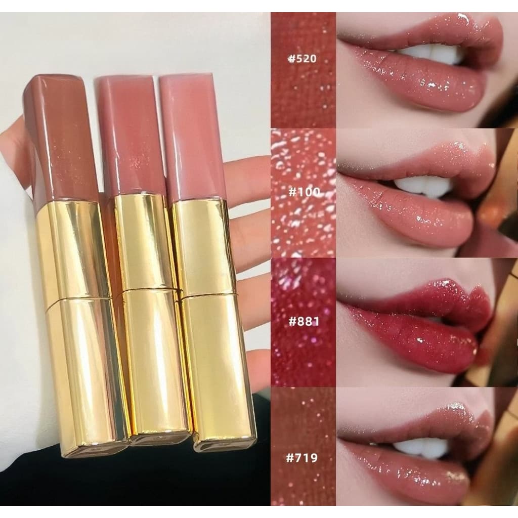 Di r . Brilhante Azul Ouro Duplo Efeito Espumante Lip Gloss Dupla Cabeça Brilho Labial 11ml