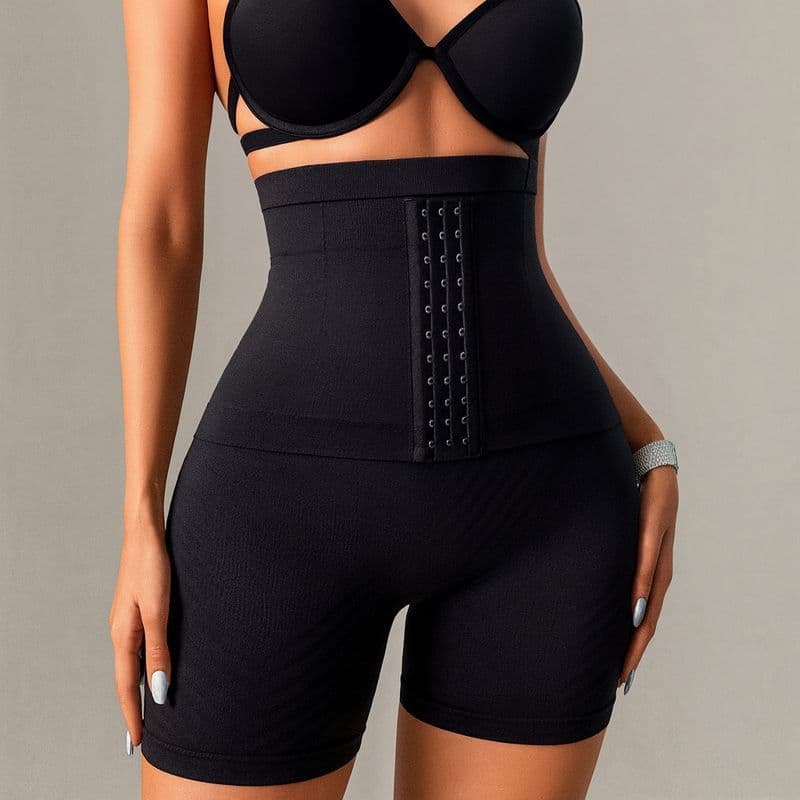 Short Cinta Modeladora Feminina com Barbatanas Bermuda Levanta Bumbum Pós Parto e Pós Cirúrgico