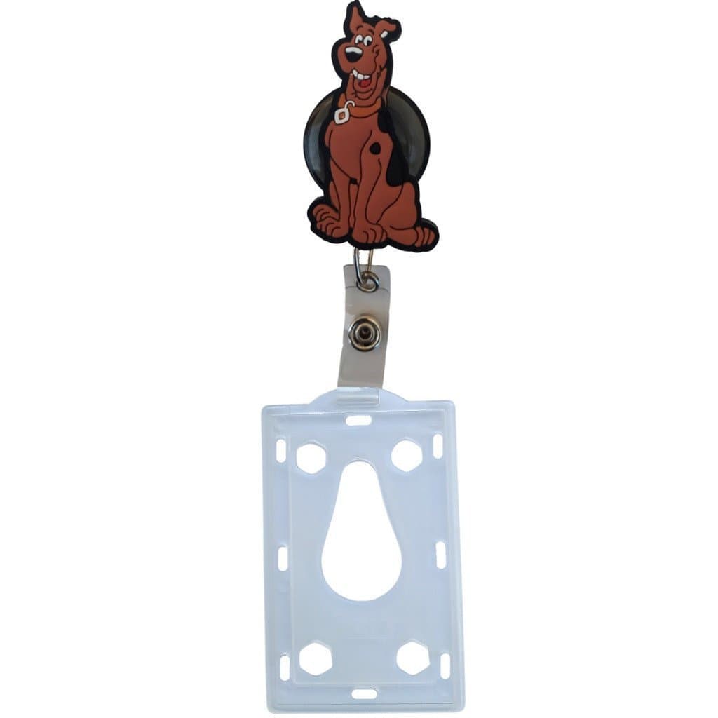 Kit Porta Crachá Retrátil Personalizado Scooby-Doo + Porta Cartão Transparente