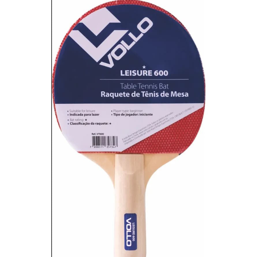 Raquete De Tênis Mesa Lazer Vollo Leisure 600 CaboSt (reto)