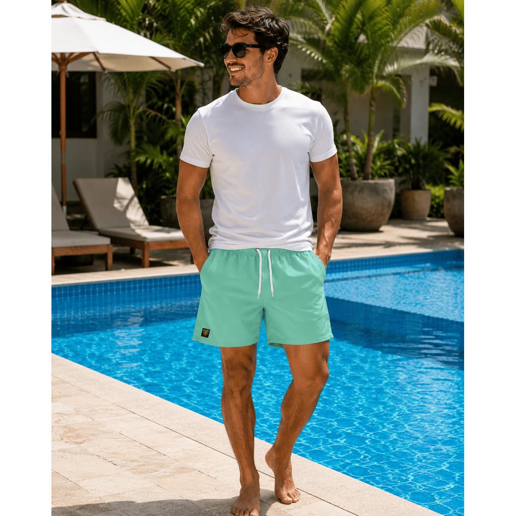Short com Elastano Bermudinha Masculino Bermuda Praia Clube Piscina Mauricinho de Tectel Lisa