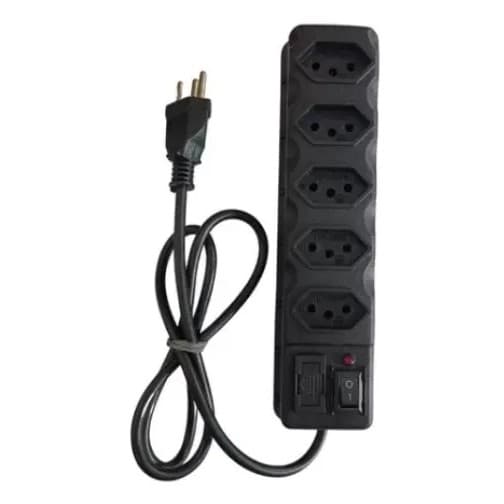 Filtro De Linha 5 Tomadas Bivolt Cabo 1mt Com Fusivel Bivolt