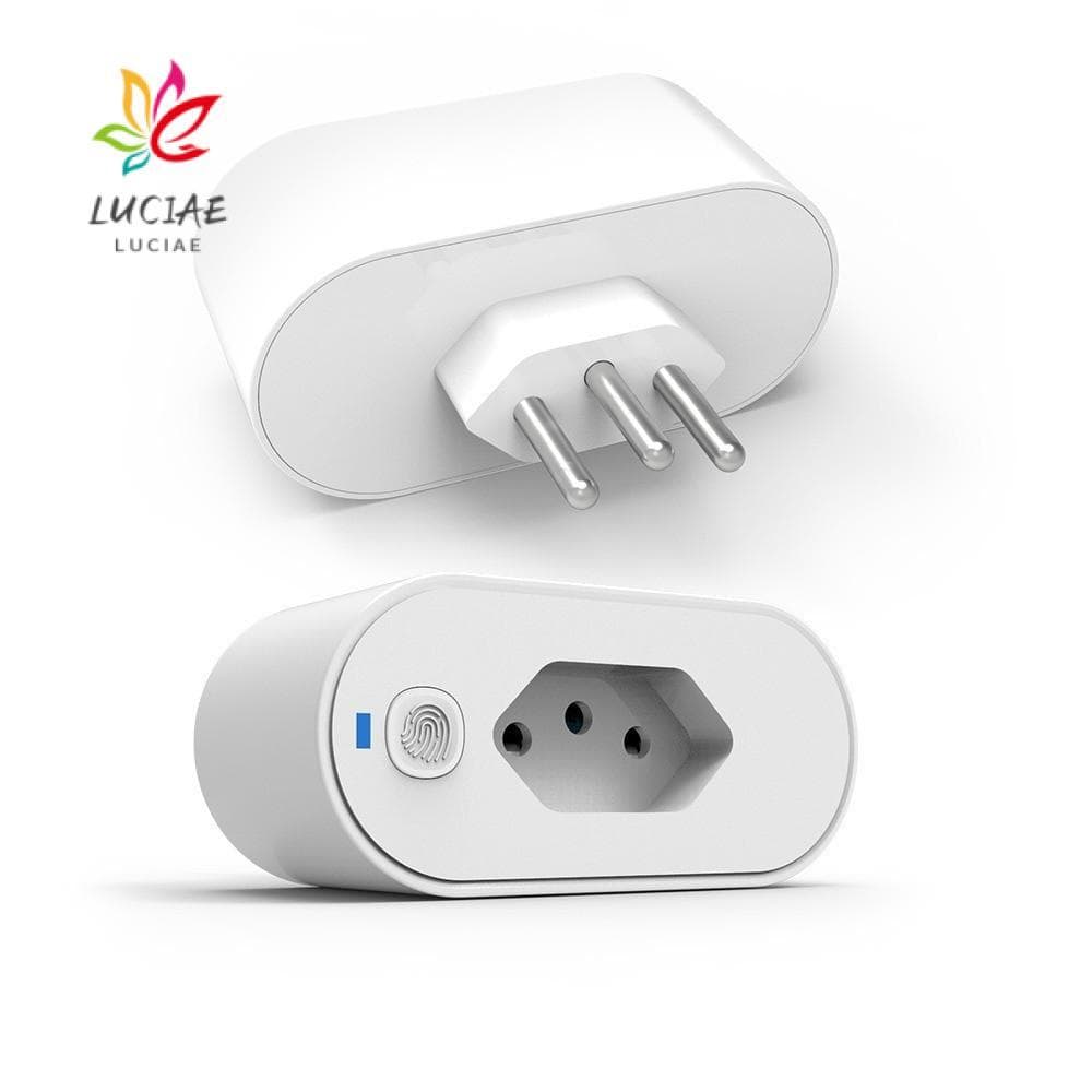 LUCIAE Brasil Smart Plug , Adaptador De Tomada Inteligente De Bloqueio Infantil Com Controle De Voz , Conectividade Tuya