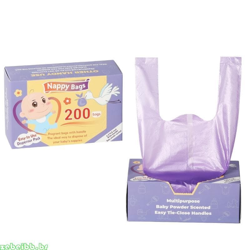 zebeibb 200 Contagens Saco De Fraldas De Bebê Descartável Mais Fresco Pó Perfumado Sacos Descartáveis Cocô De Cachorro F