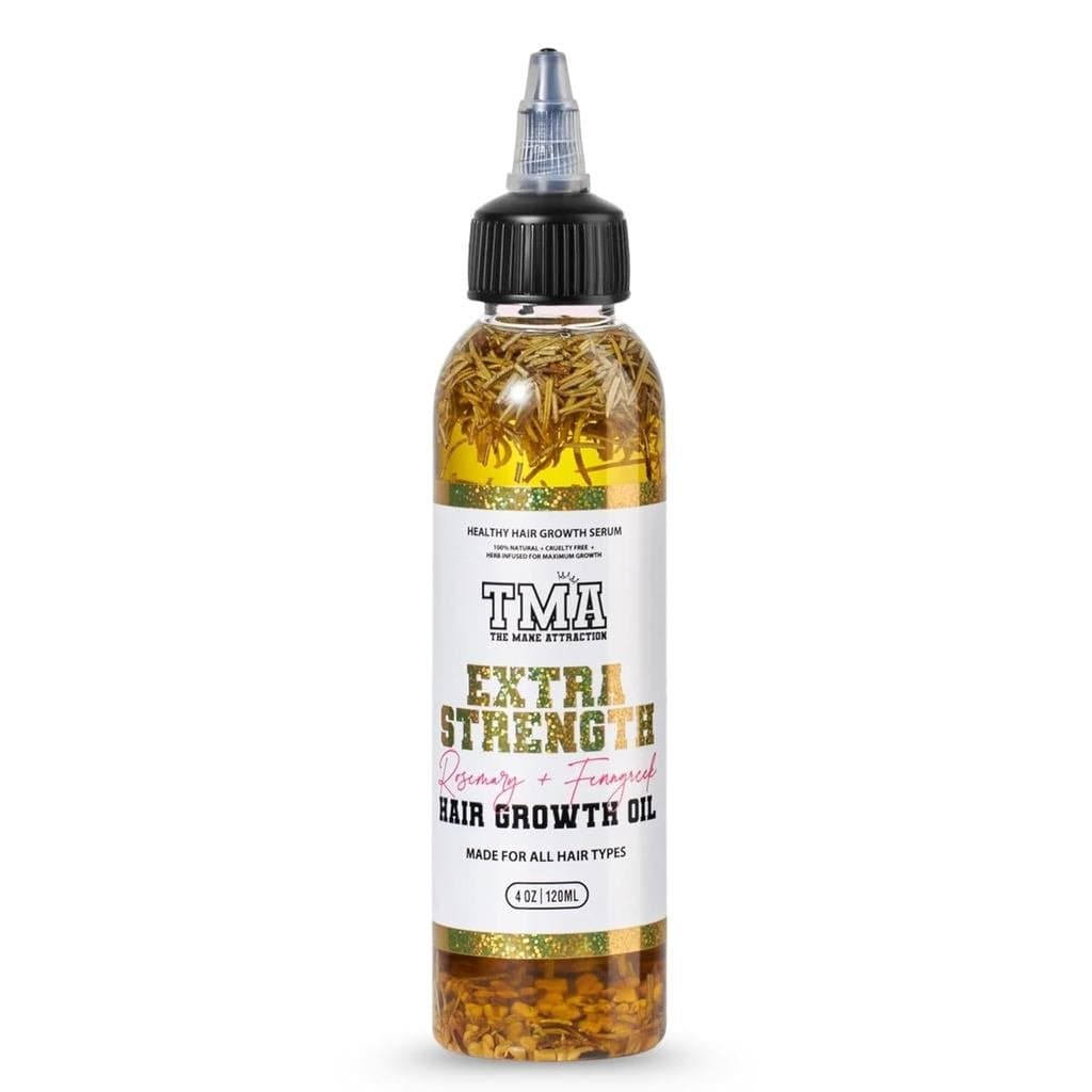 The Mane Attraction Óleo Herbal de Crescimento Capilar Extra Forte, 4 Fl Oz |   Mistura de Alecrim e Feno-Grego, Infusão
