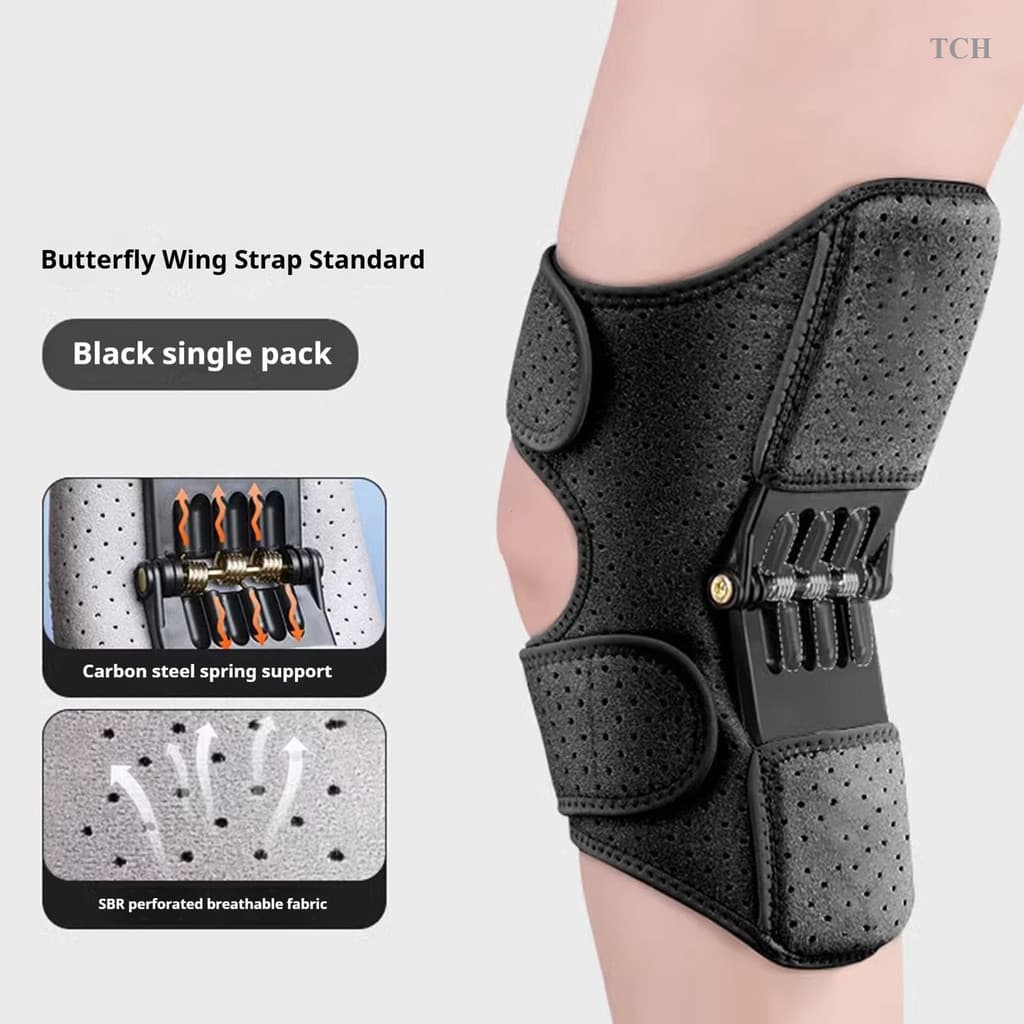 TCH Knee Booster Joelheira Com Mola Almofadas Estabilizadoras De Joelho 3 Molas De Rebote Poderosas Design De 4 Alças Me