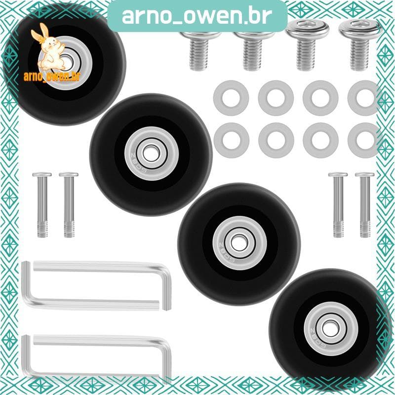 [arno_owen.br] OD 50mm 4 Conjuntos De Rodas De Reposição Para Mala De Bagagem , Eixos , Ferramenta De Reparo De Luxo