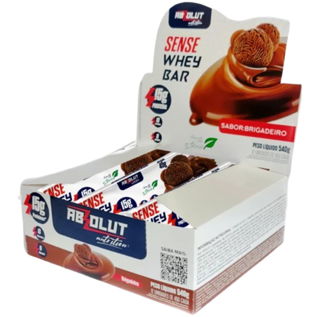 Barra de Proteína Sense Whey Bar com 12 unidades - Absolut Nutrition