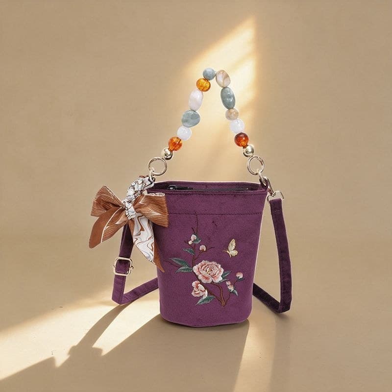 Marca 2026 moda bordado estilo étnico portátil balde saco elegante mãe única Cross-body saco do telefone móvel