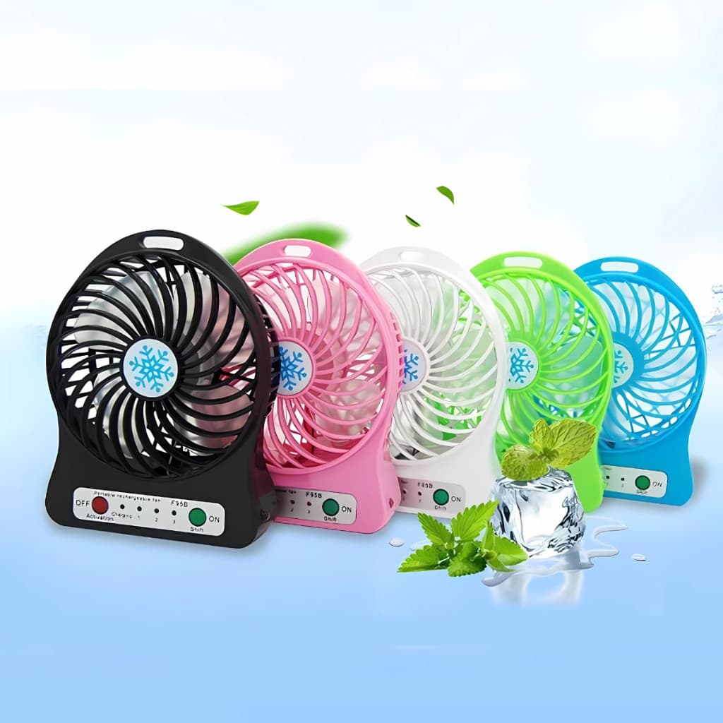 Mini Ventilador De Mesa Portátil Recarregável Usb Bivolt