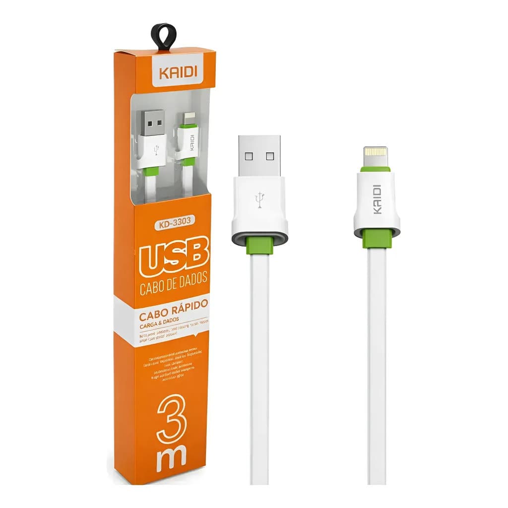 Cabo Carga Rápida Para iPhone Usb Para Lightning 3 Metros