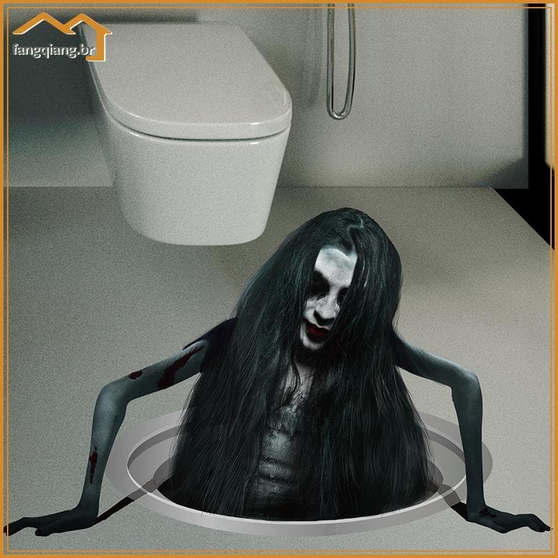 Fang 3D Assustador Fantasma Piso Adesivos De Parede Removíveis Festa De Halloween Bar Decoração Prop BR