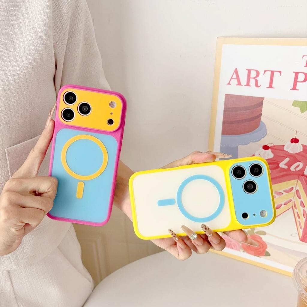 Super cute dopamine-colored magnetic phone case。Compatible iPhone 11/12/13/14/15/16/17/18/Pro/Plus/Promax/Air。Creative a