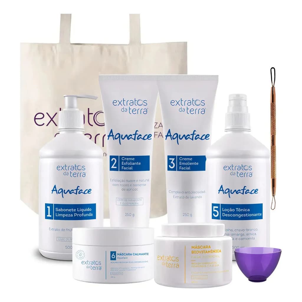 Kit Limpeza De Pele Profissional + Máscara Facial Vitaminas