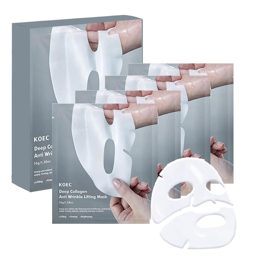 Pacote com 4 Máscaras Noturnas de Colágeno Profundo —— Máscara Facial Real de Bio-Colágeno, Cuidados com a Pele Coreana,