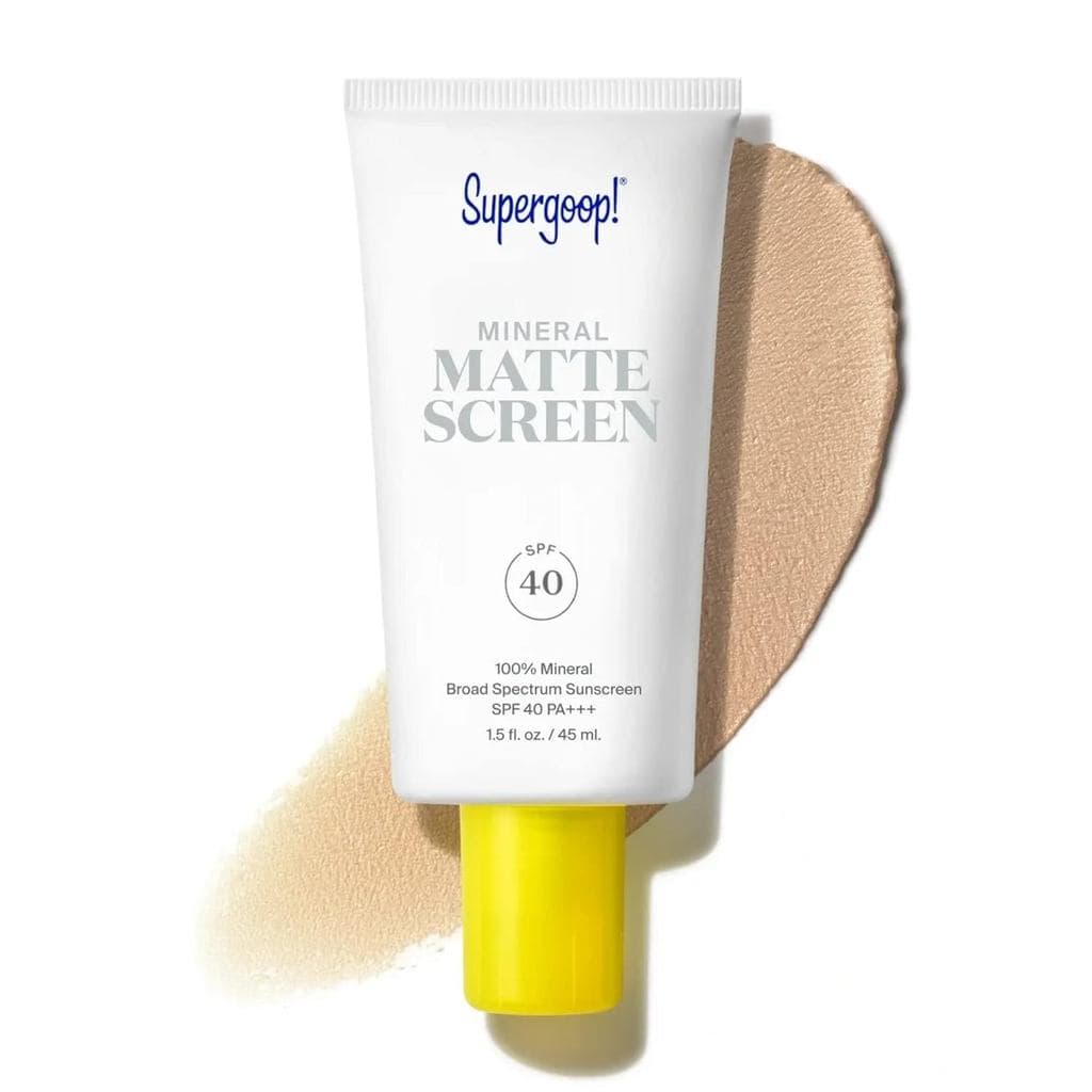 Super Goop! Mineral Mattescreen SPF 40 - Loção Facial Matificante para Mulheres + Protetor Solar Sem Óleo que Suaviza a