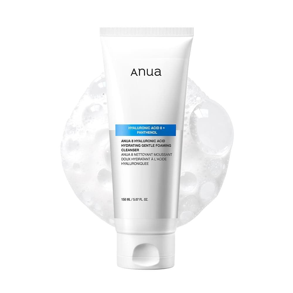 Anua Limpador Facial Espumante Hidratante Suave, Ácido Hialurônico, Glicerina, Zinco, Pantenol, Sabonete Facial Coreano