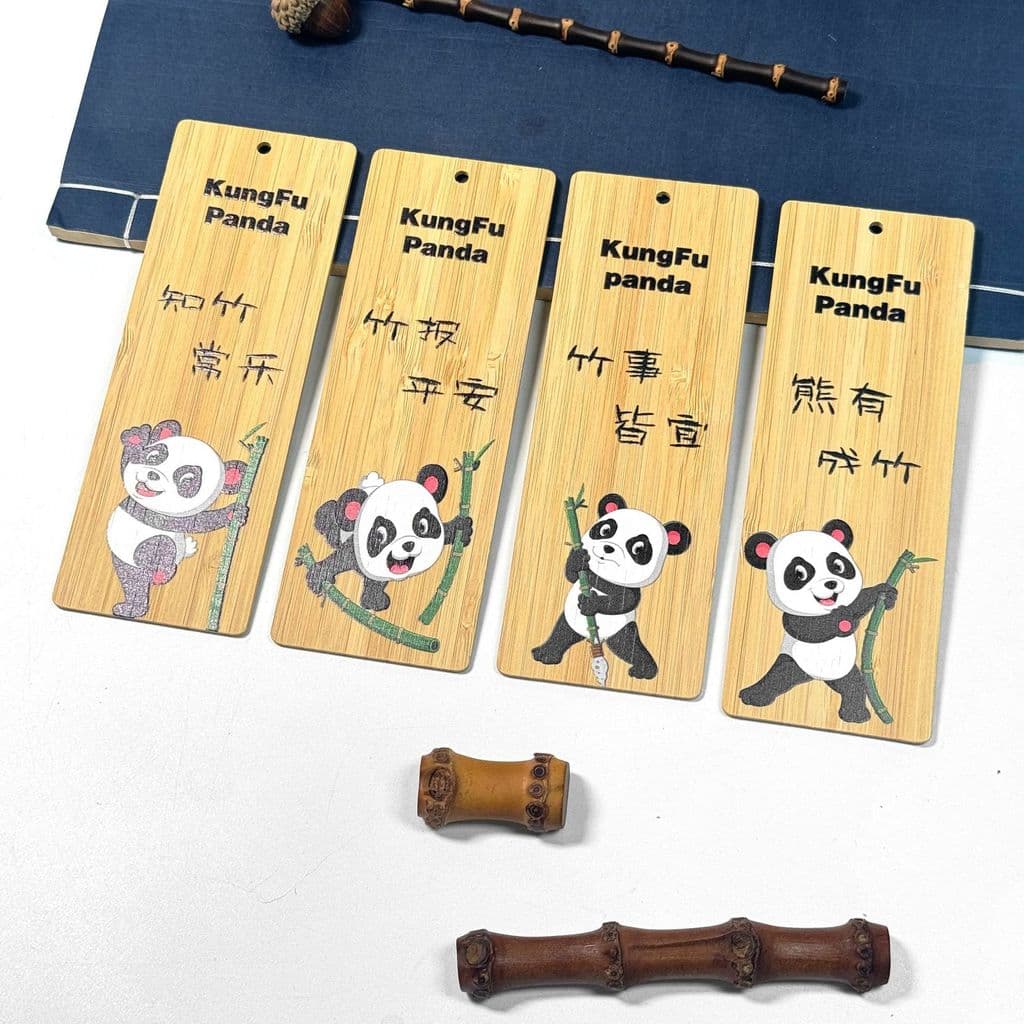 Kung Fu panda impressão clássica características culturais chinesas panda cenário bonito marcador criativo cultural Desi