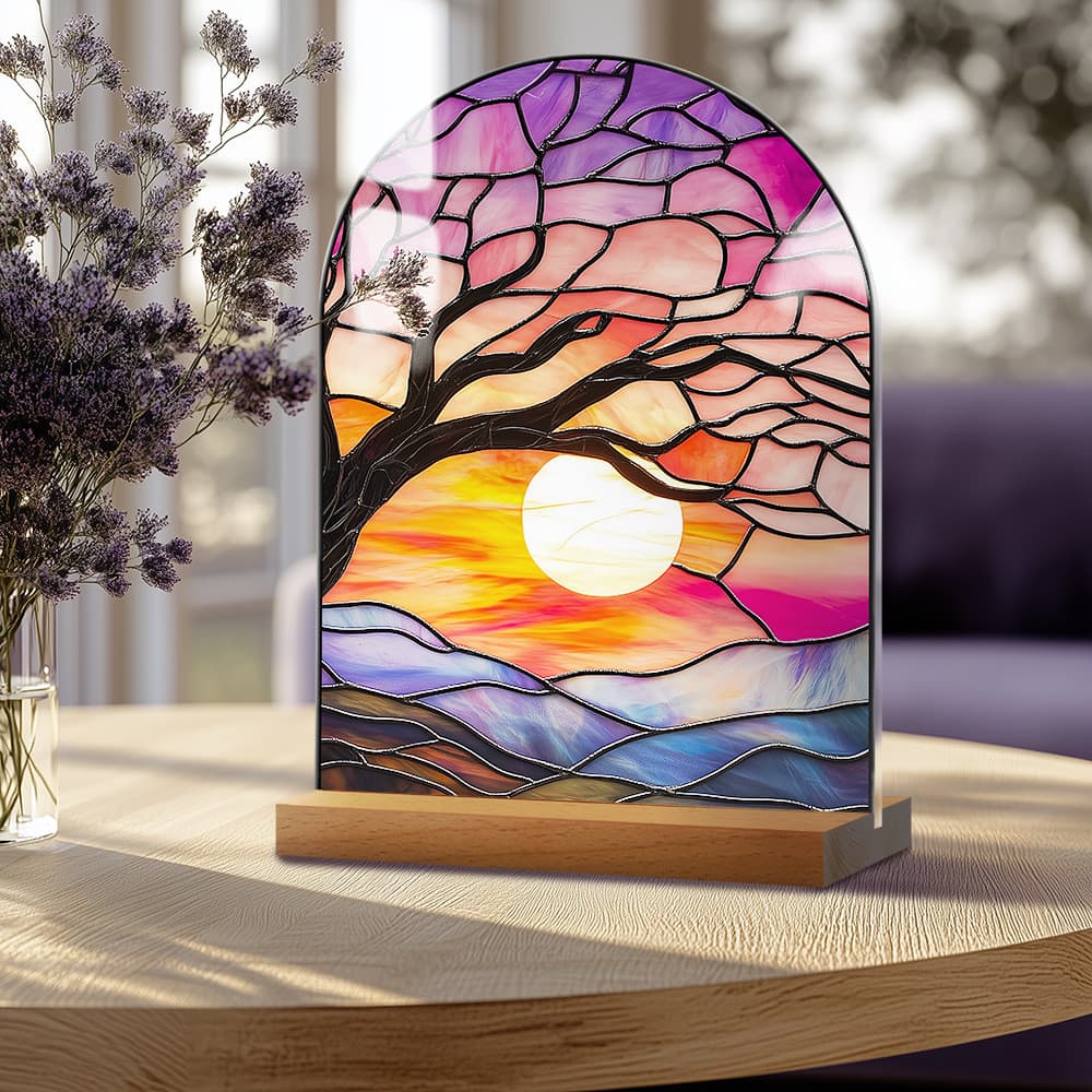 [Estoque pronto] BTU464 Ornamentos acrílicos de paisagem Imitação de textura de vidro Mesa Flor Decoração de mesa Mesa d