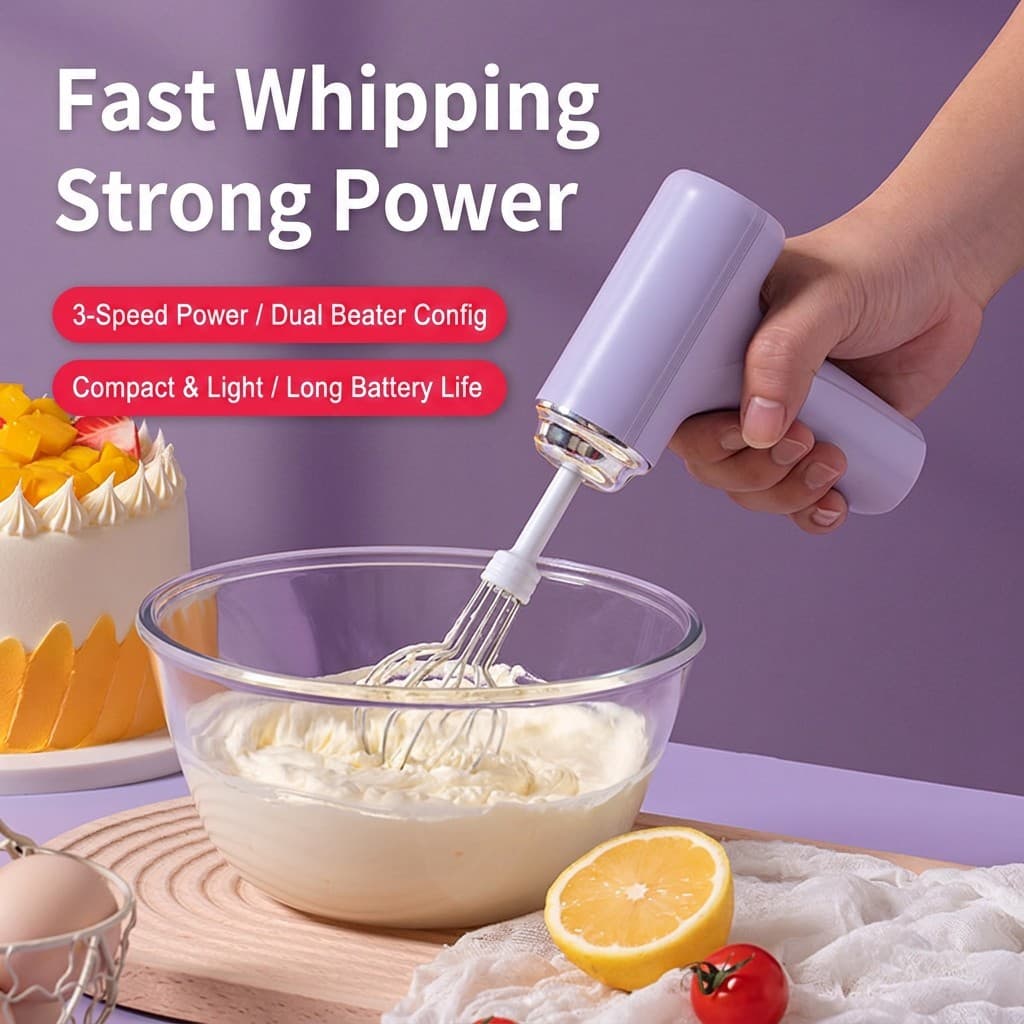 Mini Batedor De Ovos Elétrico Sem Fio-Creme Portátil Pequeno Misturador Para Casa