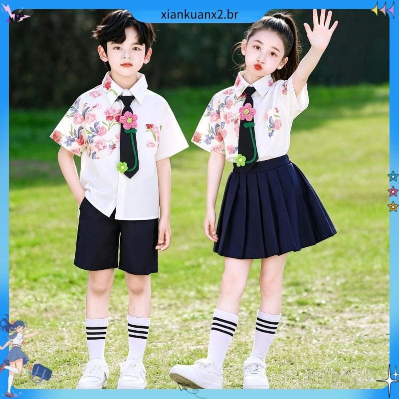 Dia das crianças trajes das crianças jardim de infância graduação classe uniformes escola primária estudantes jogos aber