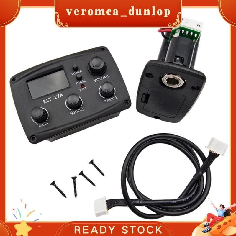 - Pré-Amplificador EQ De Guitarra Acústica 17A , Com Afinador De Procedimento Digital , Equalizador De 3 Bandas , Peças
