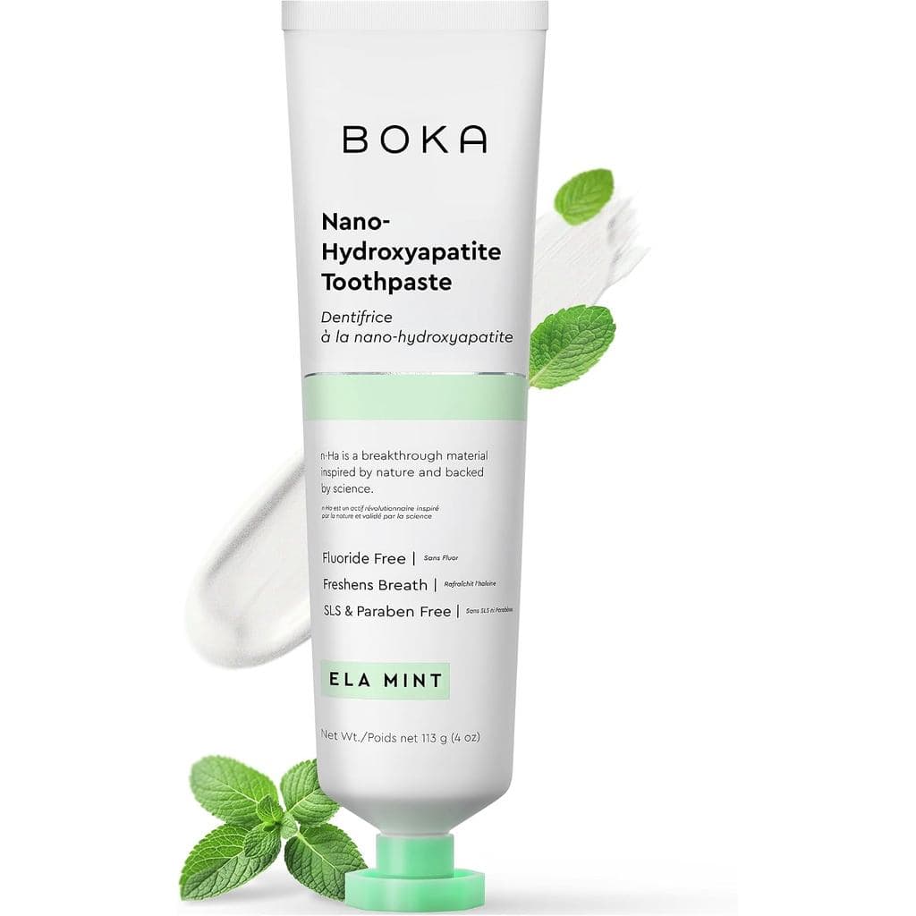 Pasta de Dente Boka Sem Fluoreto, Pasta de Dente com Nano Hidroxiapatita, Adequada para Dentes Sensíveis - para Cuidados
