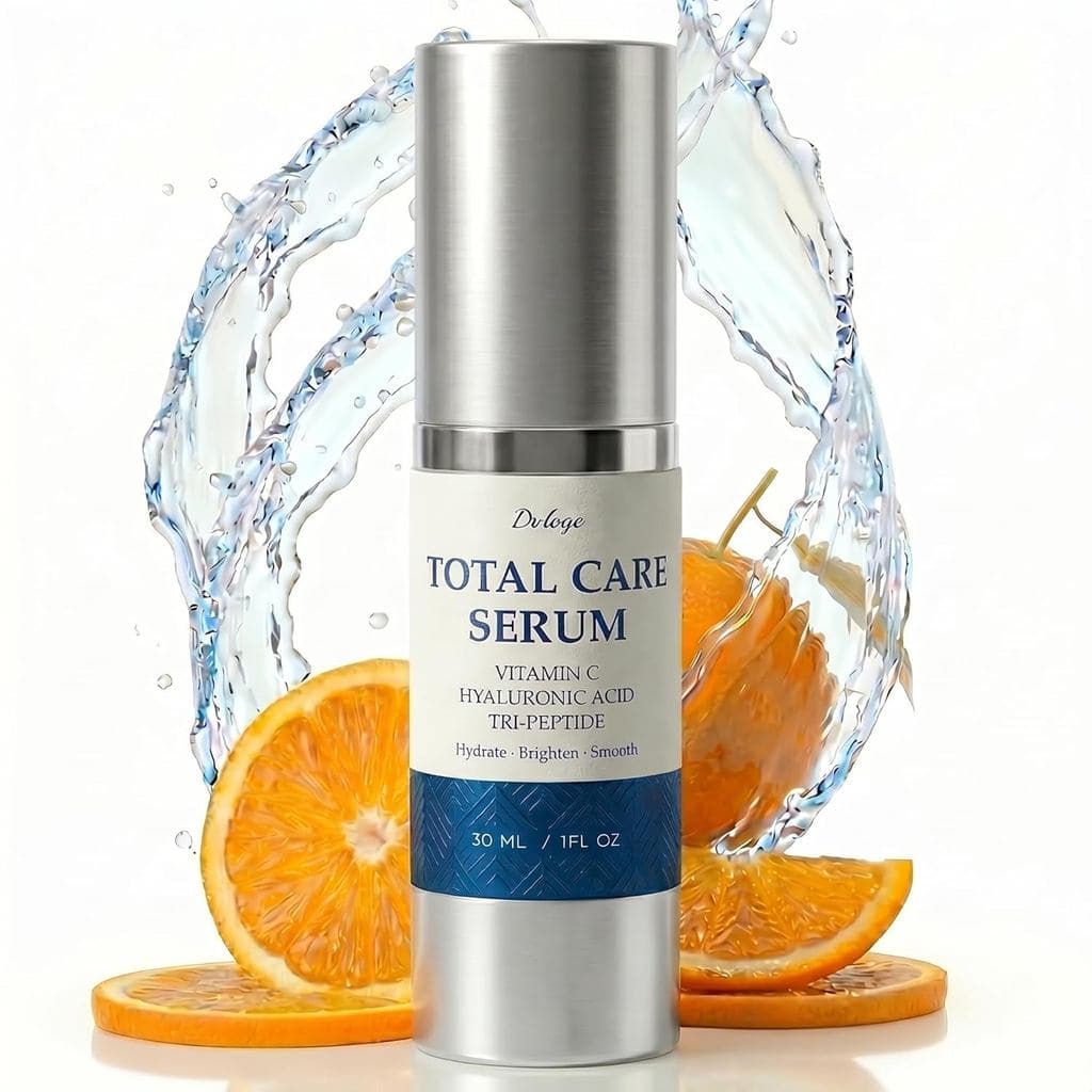 Sérum Super Vitamina C para Pele Madura, Sérum Facial Tudo-em-Um com Vitamina C, Ácido Hialurônico e Complexo de Peptíde