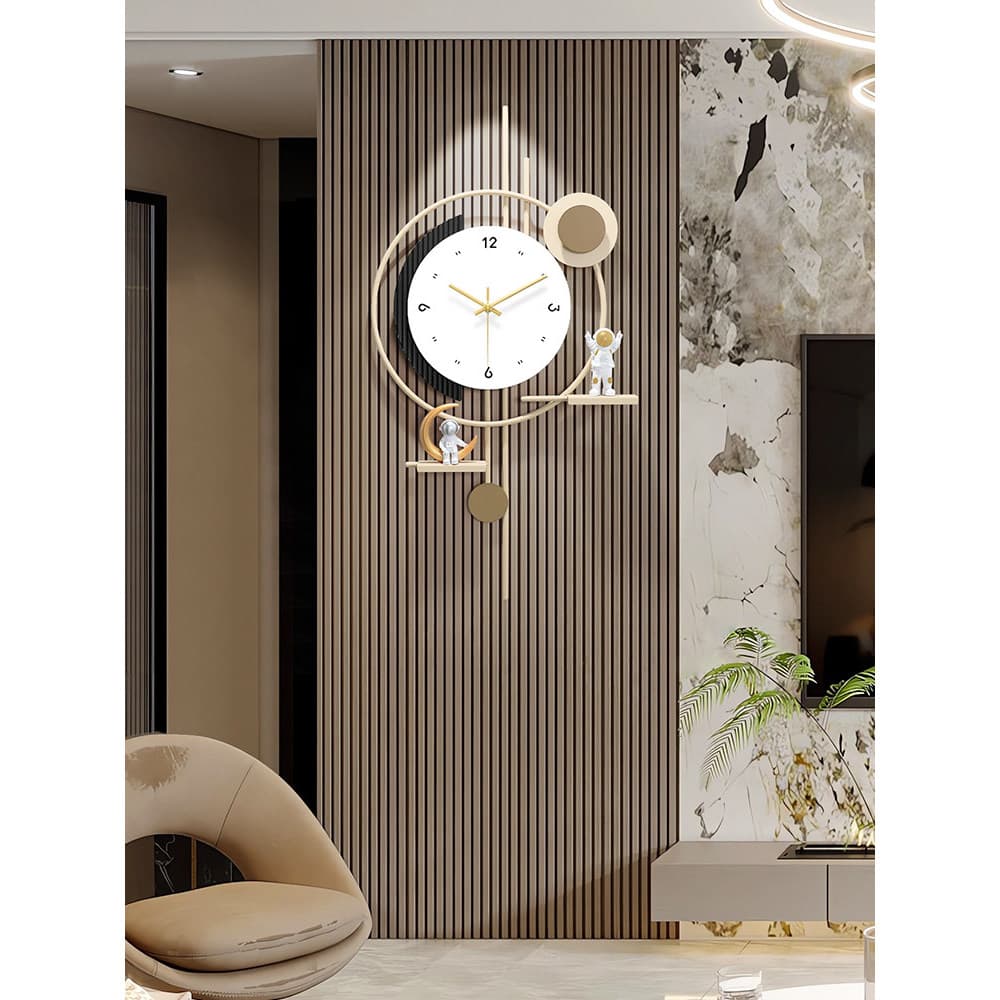 2026 novo estilo High-End moda criativa relógio de parede sala de estar doméstico moderno simples luz decoração de luxo