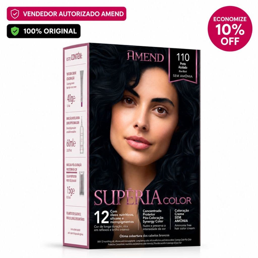 Tonalizante Amend Supéria Color 110 Preto Azulado
