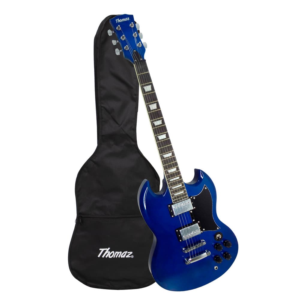 Kit Guitarra Elétrica SG TEG 340 Azul com Capa Thomaz