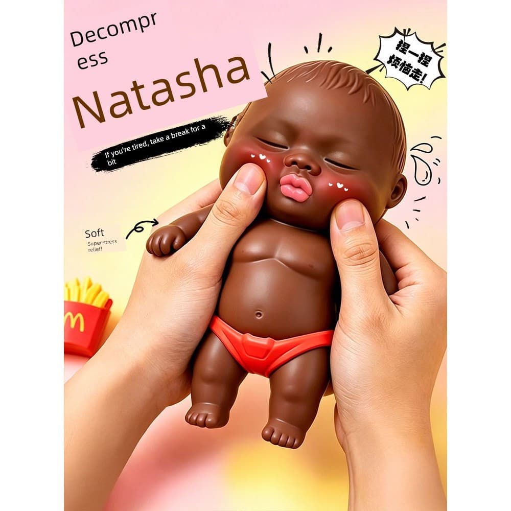 squishy de comida stress ball Boneca oficial da Natasha, produto autêntico, brinquedo antiestresse para apertar, boneco