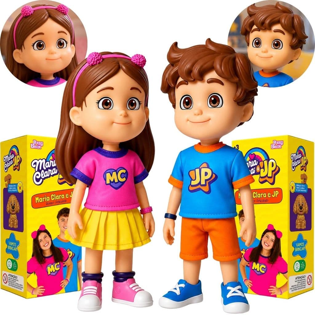 Kit Bonecos Maria Clara e Jp Tween Youtuber Articulado