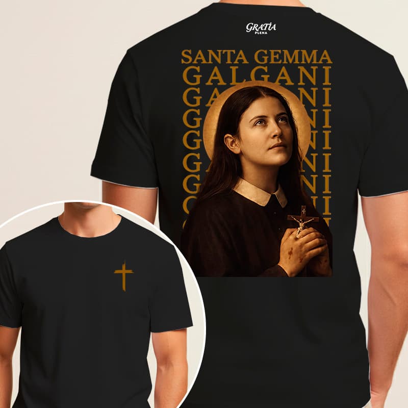 Camiseta Santa Gemma Galgani Católica Confortável Algodão Unissex