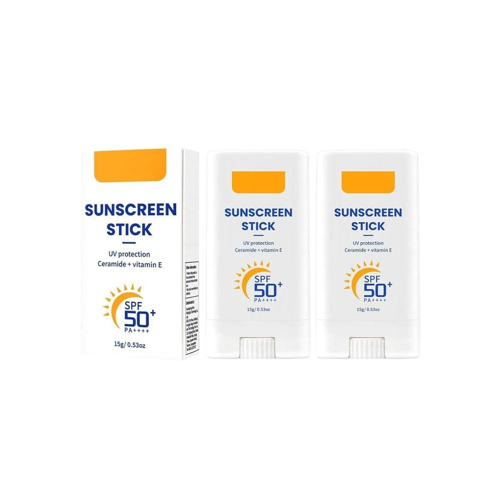 Bastão Protetor Solar Hidratante FPS 50, 2 Peças, Proteção Solar de Amplo Espectro para Corpo e Rosto, Bastões Solares M