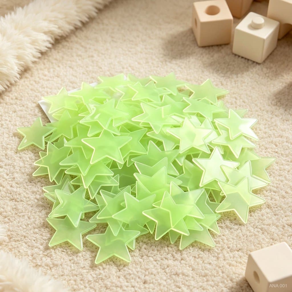 100/200/500 Pcs Adesivo Luminoso De Estrela Brilho Duradouro Fácil Colar E Tirar Fixação Forte Cria Ambiente