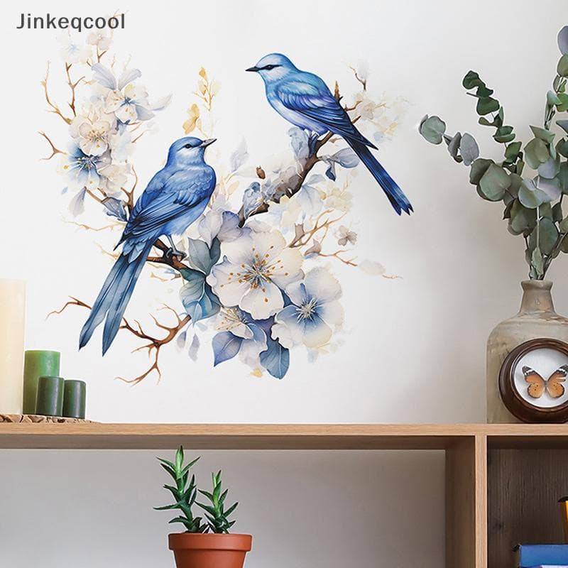 Jqbr Ramos Pintados Flor Pássaros Quarto Sala De Estar Varanda Casa Baground Decoração Embelezar Parede Stier Auto-Adesi