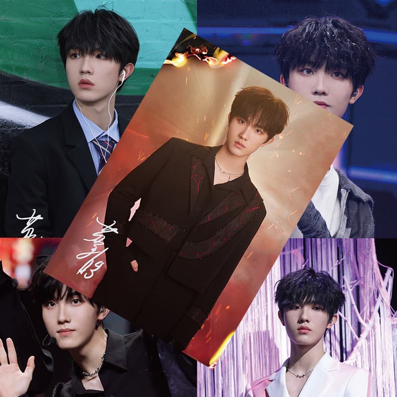 [Estoque pronto] Su Xinhao Poster HD Papel revestido 1 conjunto 8 folhas Estrela Mercadoria Assinatura Foto Dormitório A