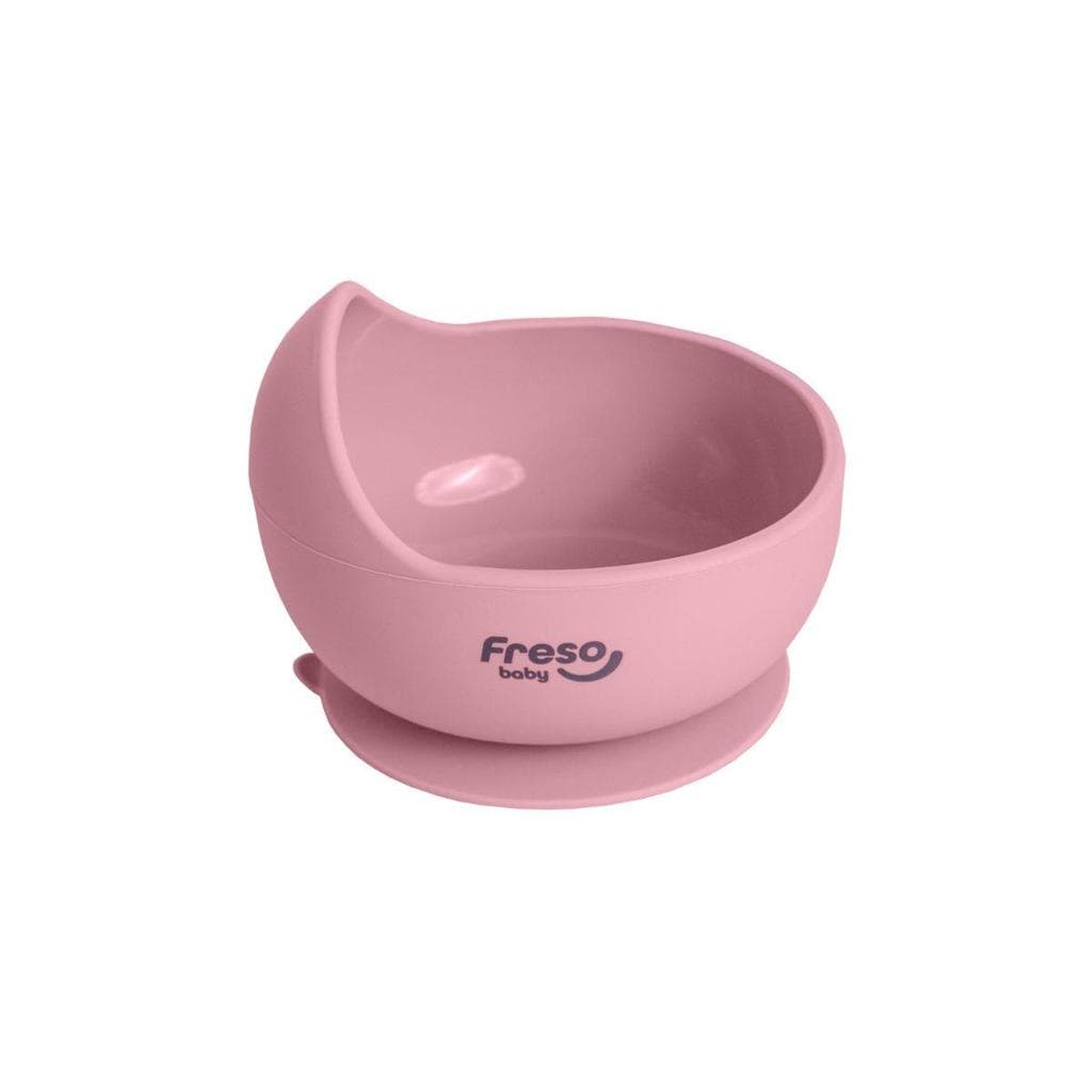Freso Baby Tigela Alimentação Infantil BLW Silicone Livre BPA Ventosa Fácil Higienização Rosa