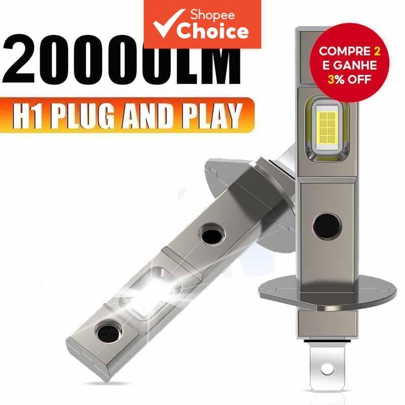Lâmpada LED 2 Pçs H1 Farol Mini Tamanho Design Sem Fio Fanless Para Carro 7585 CSP Chip 25W 12V