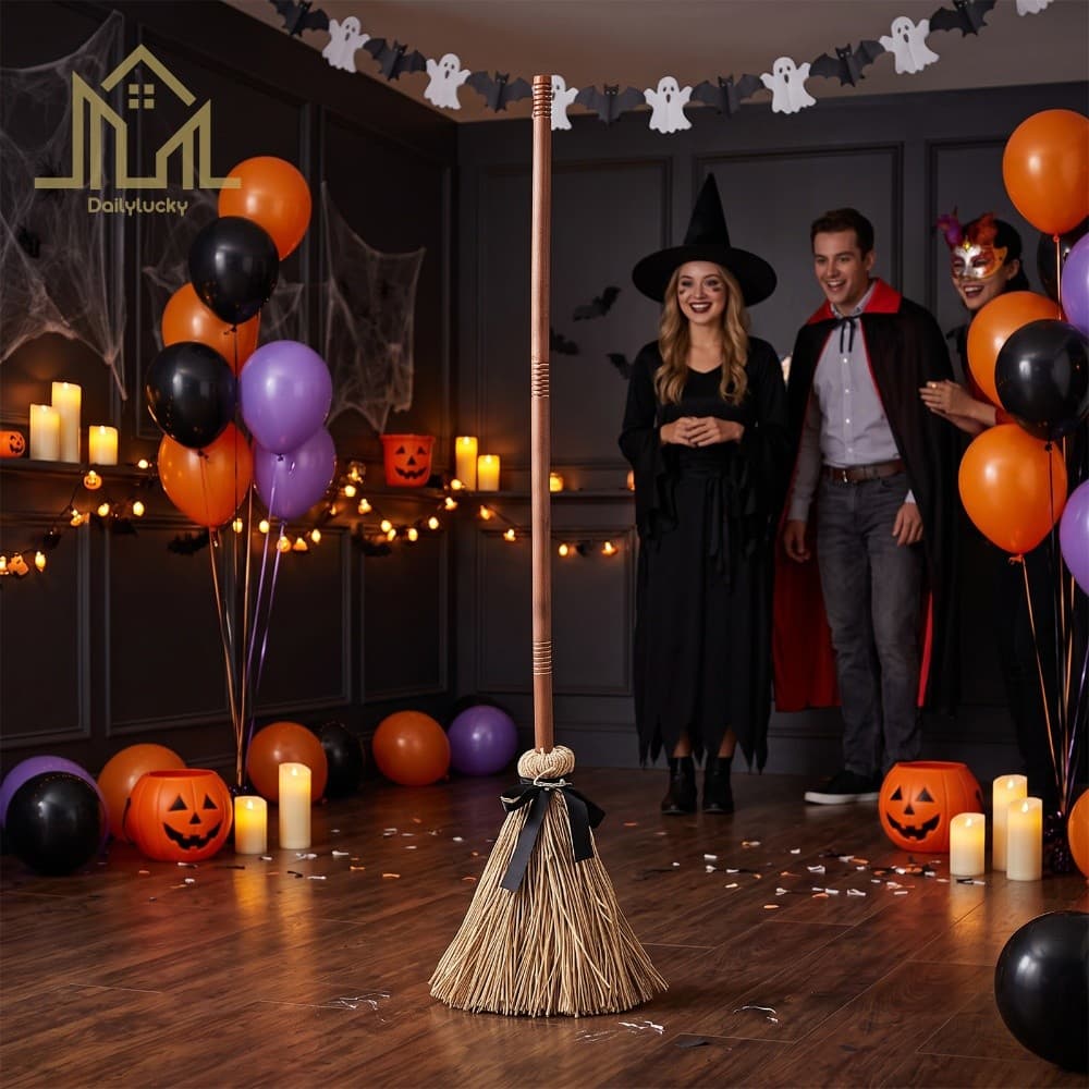 Vassoura Elétrica De Bruxa De Halloween , Fantasia De Música Em Movimento Automático , Decoração De Festa , Dramatização